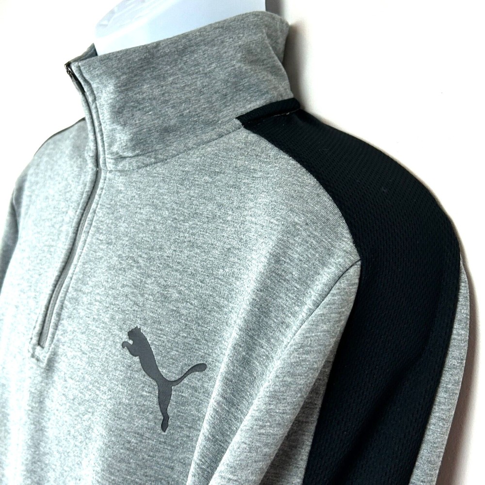 Puma Quarter Zip Gray Sweatshirt Youth Size XL - Picture 4 of 12